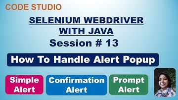 Selenium Webdriver with Java  in Hindi # 13 - How to Handle Alert popup | With Practical Example