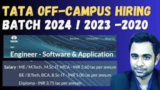 ?TATA Finally Hiring | Batch 2024 | 2023 -2020 | BE / B.Tech, BCA, B.Sc