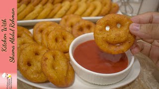 Homemade Potato Smiley | Emoji Fries Recipe | Easy Evening Snacks Idea For Kids | Smiley Potato