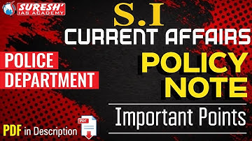 TNUSRB | SUB-INSPECTOR 2025 | Police Department Policy Note | Suresh IAS Academy