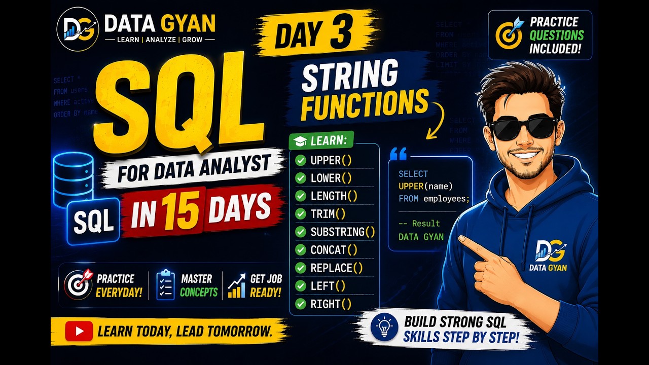 SQL String Functions Explained | UPPER, LOWER, LENGTH, TRIM, SUBSTRING ...