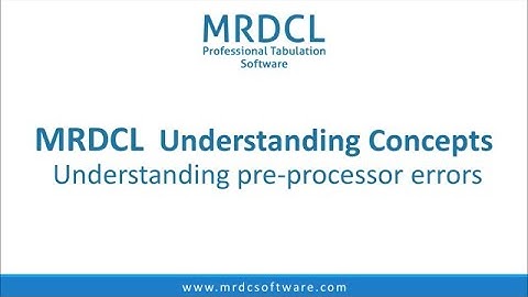 video 101 Understanding  pre processor errors
