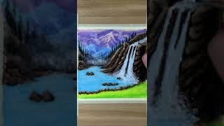 Oil Pastels | mountain landscape | Old VDO #35 #short #Shorts