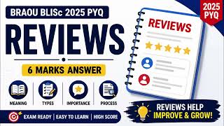 🔥Reviews in Scholarly Communication | 2025 PYQ BRAOU | BLISc 6 Marks Answer