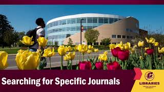 Searching for Specific Journals 2026