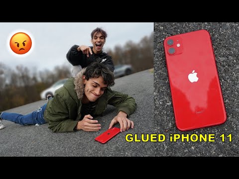 iPhone 11 Glued To The Floor PRANK On Twin Brother!