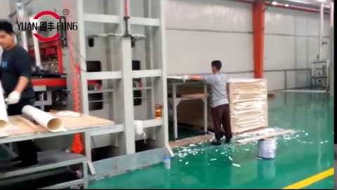automatic short cycle melamine laminating line/ hot press machine