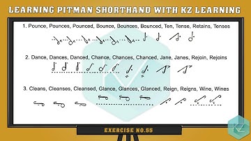 Exercise No.55 (Circle / Loops to Final Words) - Pitman Shorthand Dictation - KZ Learning #shorthand