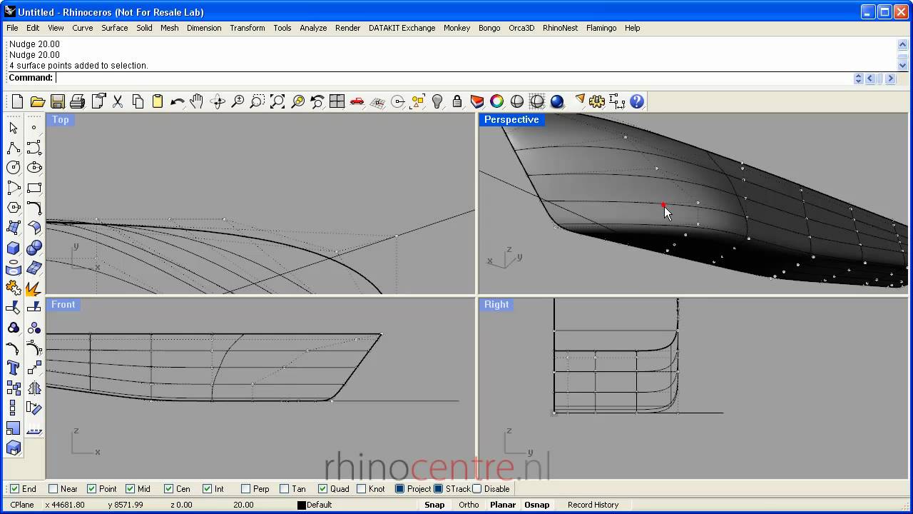 Rhino3d Demo Ship Hull Surface Control Point Modeling 
