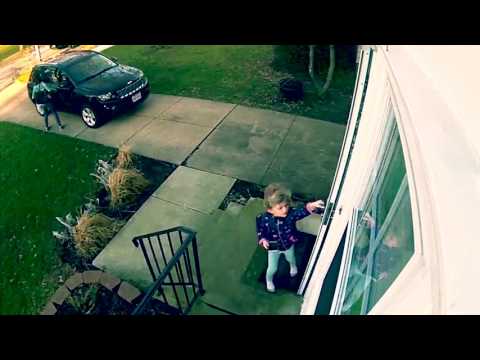 A Girl Blown Away While Opening the Door