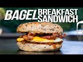 BAGEL BREAKFAST SANDWICH (W/ HOMEMADE BACON JAM) | SAM THE COOKING GUY 4K