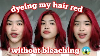 DYEING MY HAIR RED WITHOUT BLEACHING | Janine Rivera
