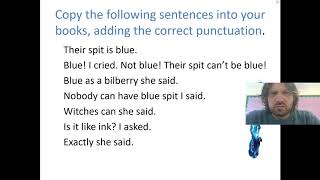 Speech punctuation (direct speech)