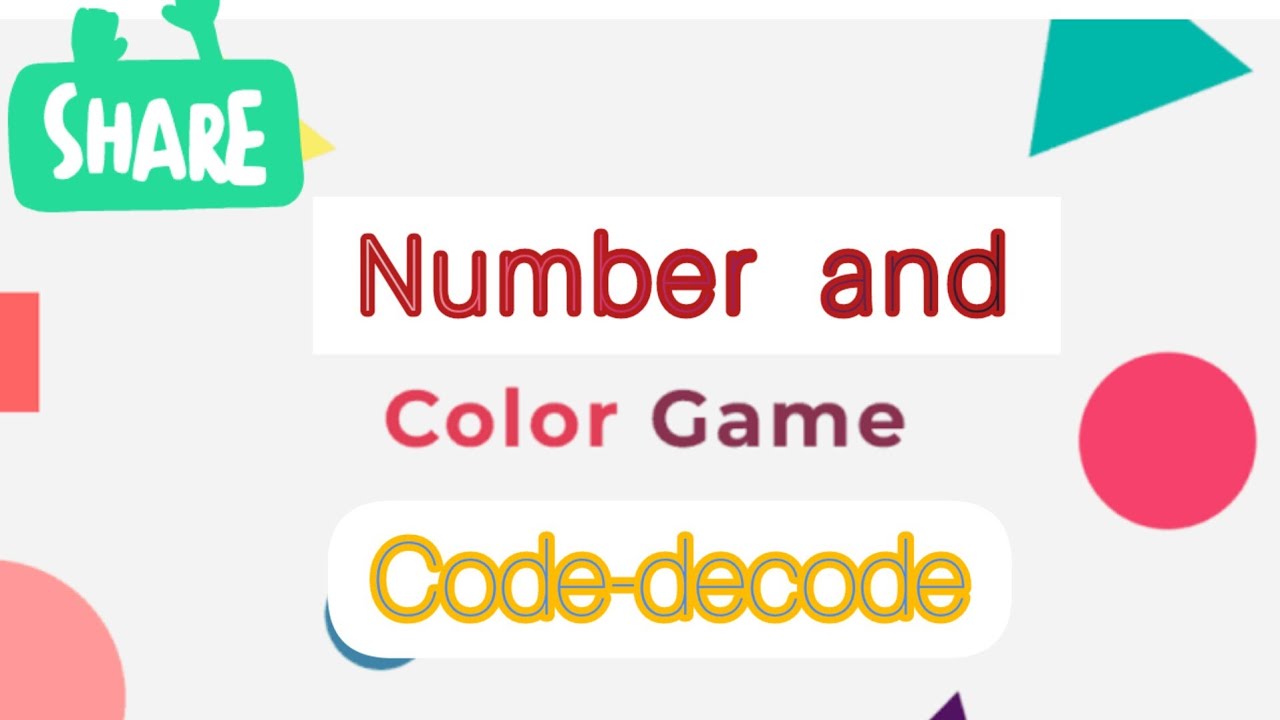 code-decode with number and color - YouTube