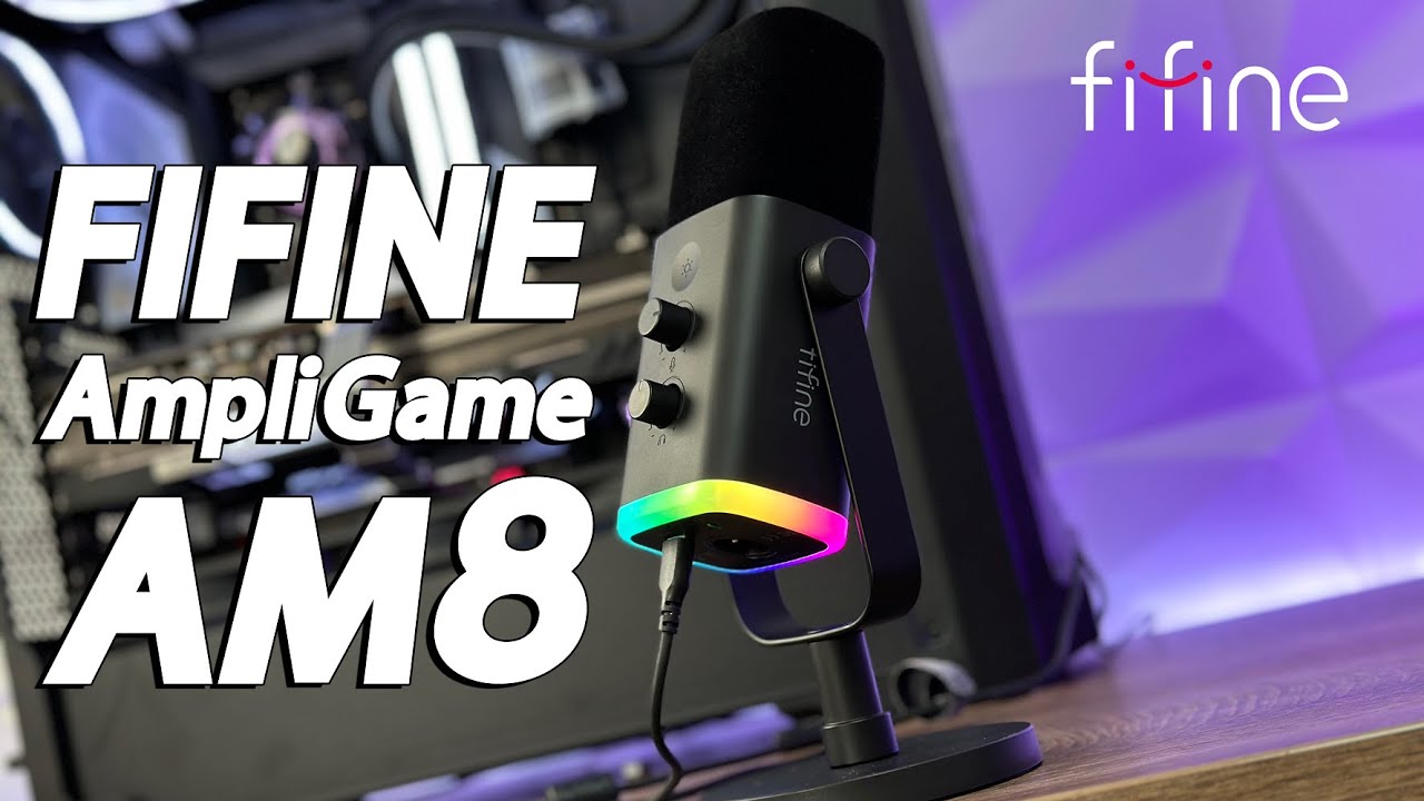 FIFINE USB/XLR Dynamic Microphone with RGB Control/Headphone jack/Mute,MIC  for PC Gaming Recording Streaming AmpliGame-AM8 - AliExpress