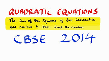 The sum of the squares of two consecutive odd numbers is 394. Find the numbers.  CBSE 2014