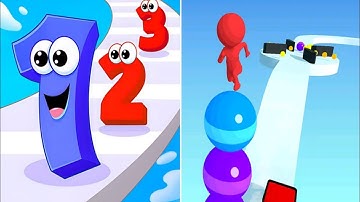 Number Master Run and Marge vs stack rider all levels gameplay walkthrough Android ios  🎮 😲 video 