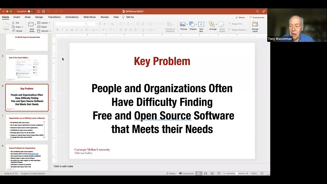 Tony Wasserman - OpenCERT 2021 Keynote Talk