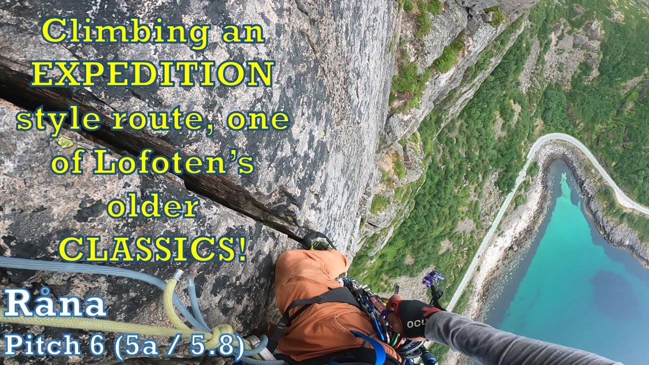 The prominent slab - Råna (pitch 6 -  5a/5.8)