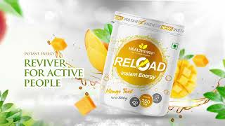 HealthFarm Reload Instant Energy Drink Powder | Best for Gym & Daily life