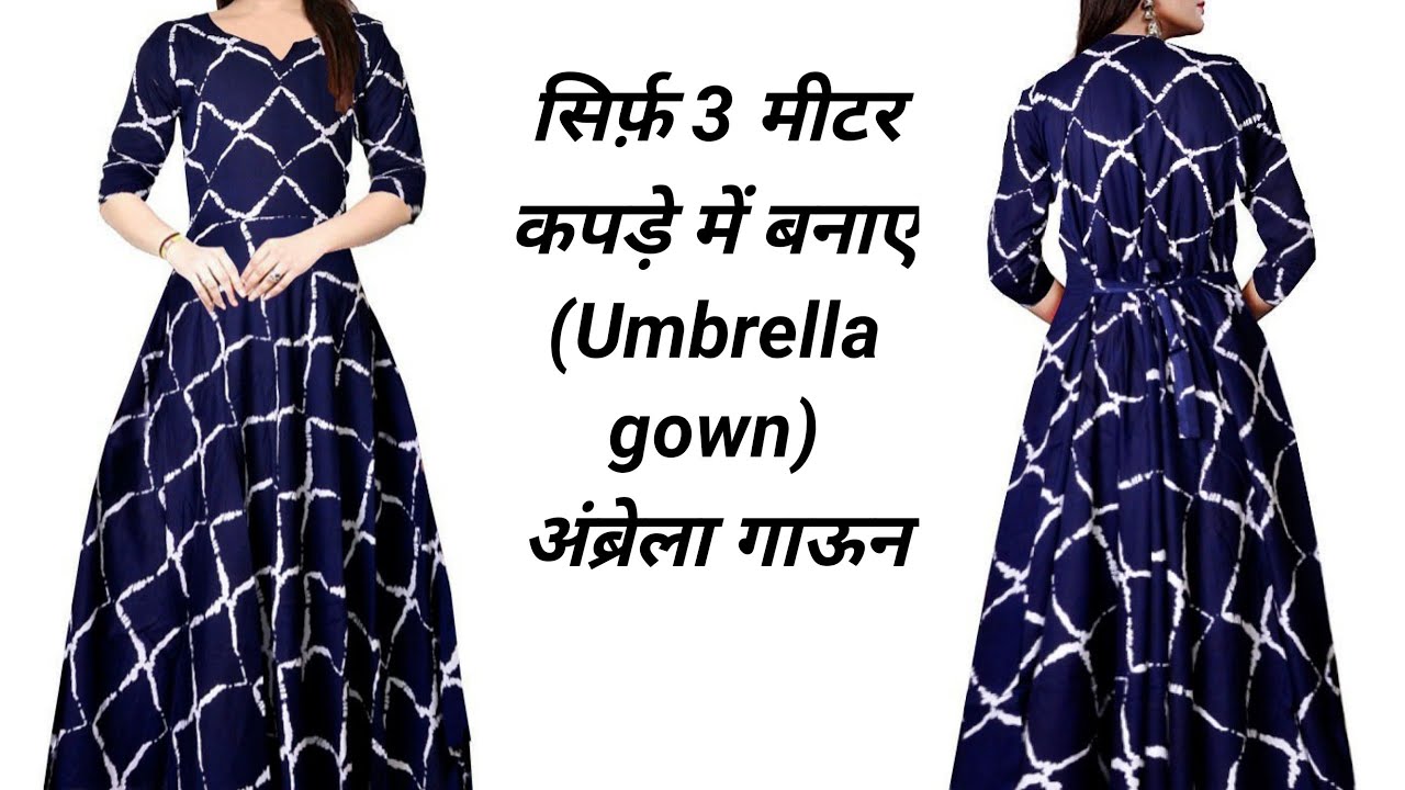 How to make pariwear dress ,cutting and stitching, umbrella frock cutting  and stitching - YouTube