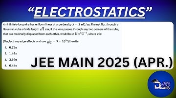 An infinitely long wire has uniform linear charge density λ = 2 nC/m. The net flux...| Doubtify JEE