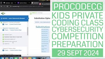 ProCodeCG Kids Private Coding Class - Aidia - Cybersecurity Competition Prep - 29 Sept 2024