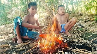 primitif teknologi  BAKAR IKAN Hasil Tombak