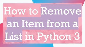 How to Remove an Item from a List in Python 3