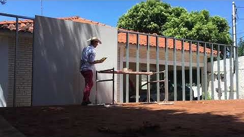 Instalação de muro em steel frame - Timelapse - Escritório/casa container