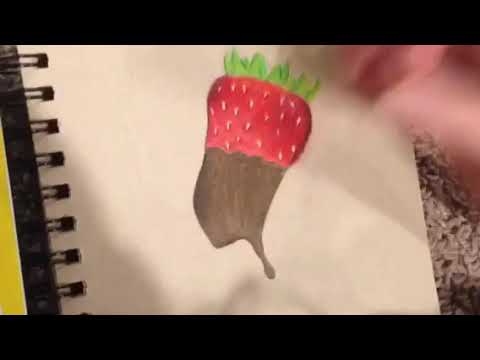 Chocolate covered strawberry drawing (speed up) - YouTube