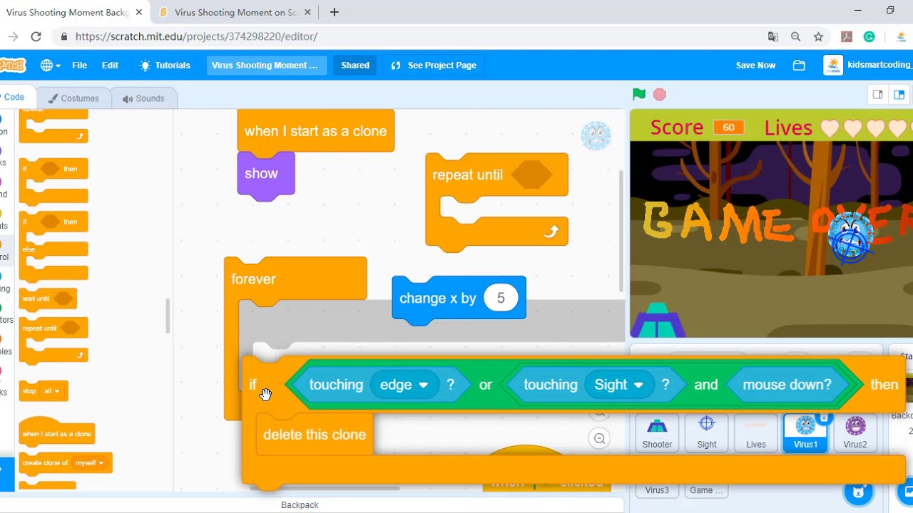 Scratch Project: Virus Shooting Moment - YouTube