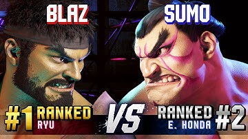 SF6 ▰ BLAZ (#1 Ranked Ryu) vs SUMO (#2 Ranked E.Honda) ▰ High Level Gameplay