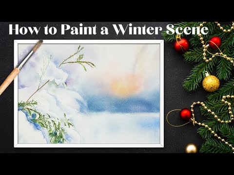 How to Paint a Simple Snowy Scene in Watercolor