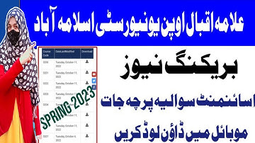 AIOU assignment question paper download Karne Ka Tarika Spring 2023 semester/spring 2023 question