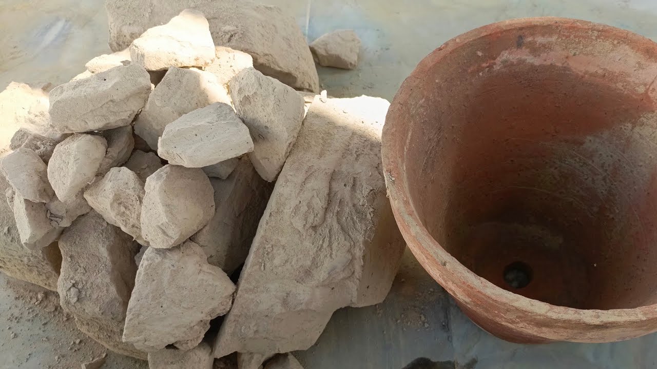 Asmr. Masterpiece white mid dirt clay pot crumbling oddly satisfying video