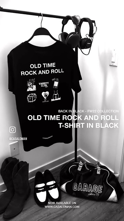 OLD TIME ROCK AND ROLL T-SHIRT IN BLACK