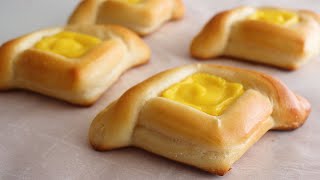 パンを形作る新しい方法| ふわふわカスタードクリームパン