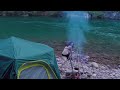 Solo overnight camp next to the stream  susu vlog version