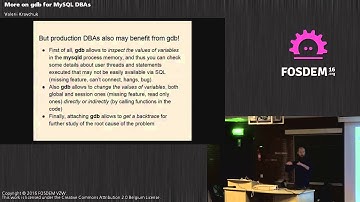 FOSDEM 2016 - H1308 - Re On Gdb For Mysql Dbas