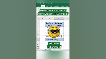 Learn 4 ways to SUM in Excel 😎🔥 #excel #exceltips #exceltricks #shorts