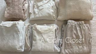 Extreme Minimalist wardrobe tour update & tips for a calm simple closet