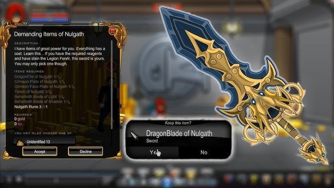 AQW how to get all dragonblade of nulgath under 1 month time! 