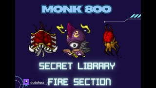MONK 800+ Hunt x4 Secret Library Fire Section 10.5kk/h Raw + 4.1kk Profit - Tibia Hunt