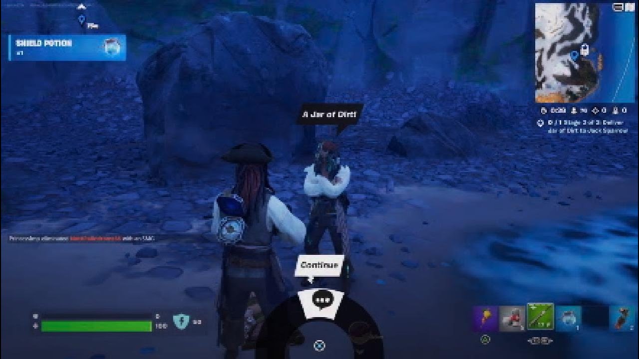Locate a Jar of Dirt and deliver it to Jack Sparrow Fortnite Chapter