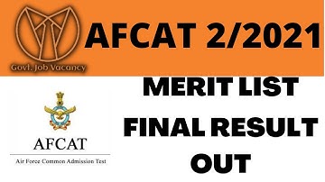 AFCAT 2/2021 Results Declared!! Cut off || AFSB Dates || Safe Score for Merit.