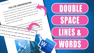 How to Double Space lines & words- 2 ways - in Word