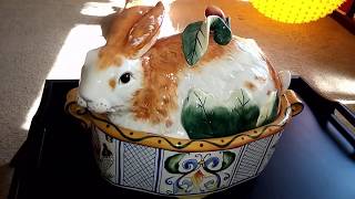 Fitz & Floyd Classics Ceramic Rabbit Ricamo Soup Tureen