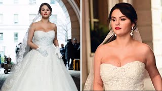 Selena Gomez is a picture perfect bride in wedding dress on set of Only Murders in the Building