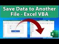 Excel VBA to Save Data to Another Workbook